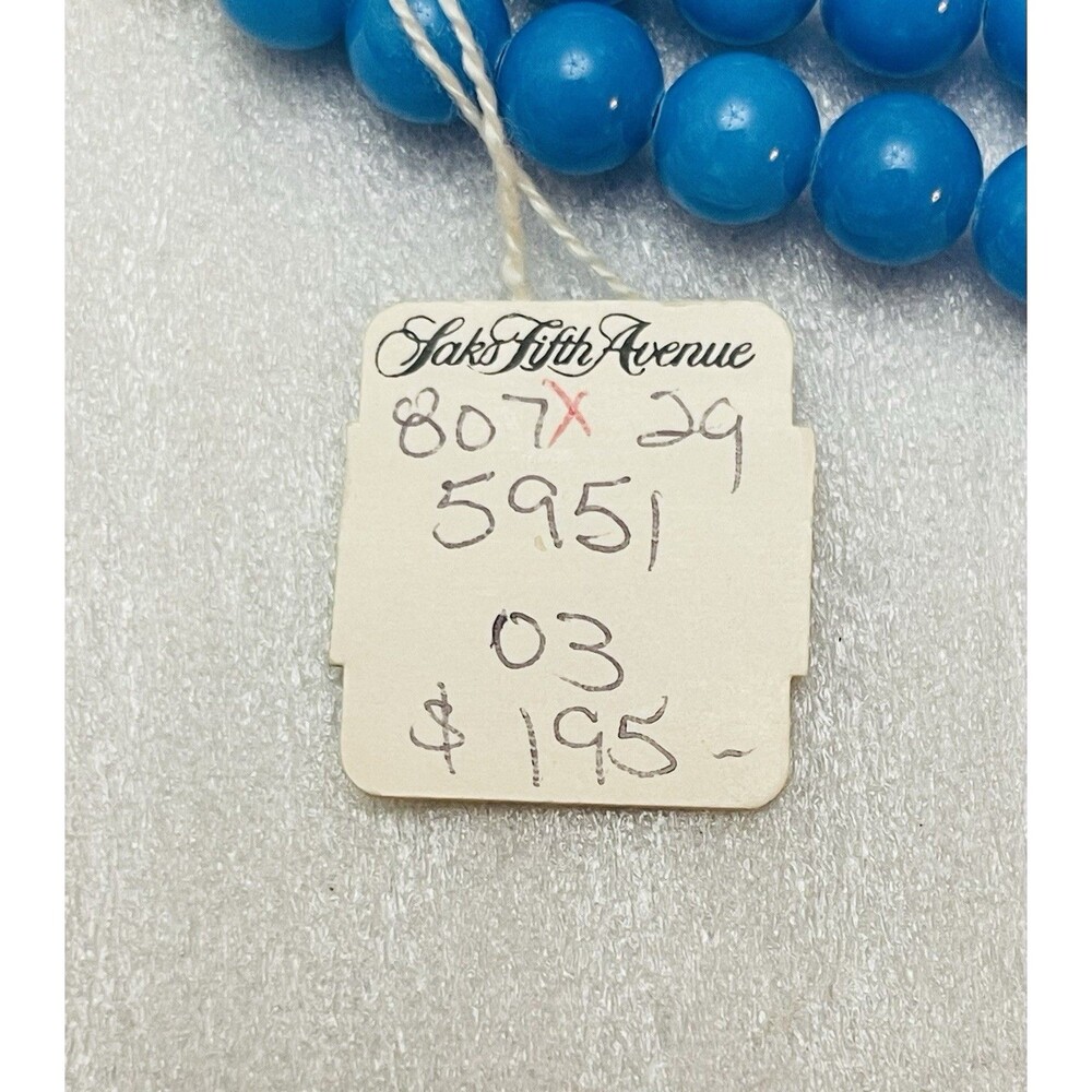 VTG Rosemary G Ro-Do Saks 5th Ave Tibetan Button Blue Quartz Crystal Necklace - Picture 9 of 9